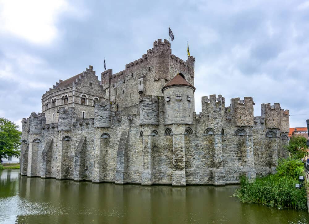 Medieval Gravensteen castle in Gent town, Belgium