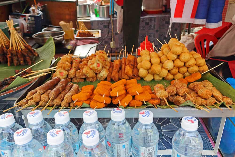 Kuala Lumpur, Malaysia - Lok Lok is popular street food on the counter of a market at Kuala Lumpur city. Selective focus
