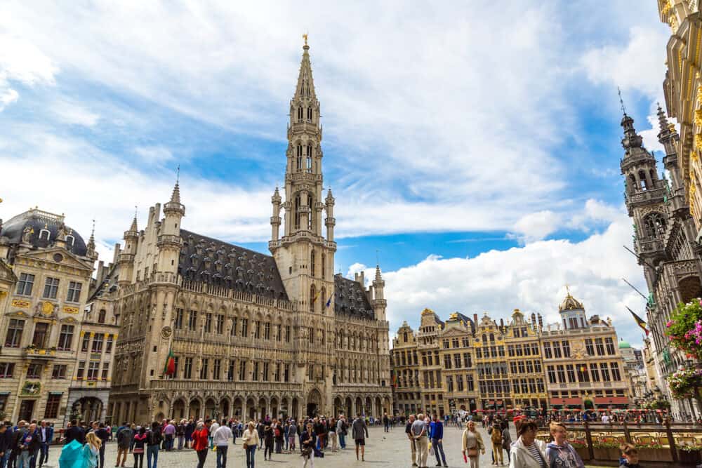 BRUSSELS BELGIUM - The Grand Place in Brussels in a beautiful summer day Belgium