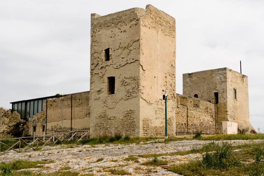 ruins of ancient castle of San Michele quarter in Cagliari city, south Sardinia, Italy