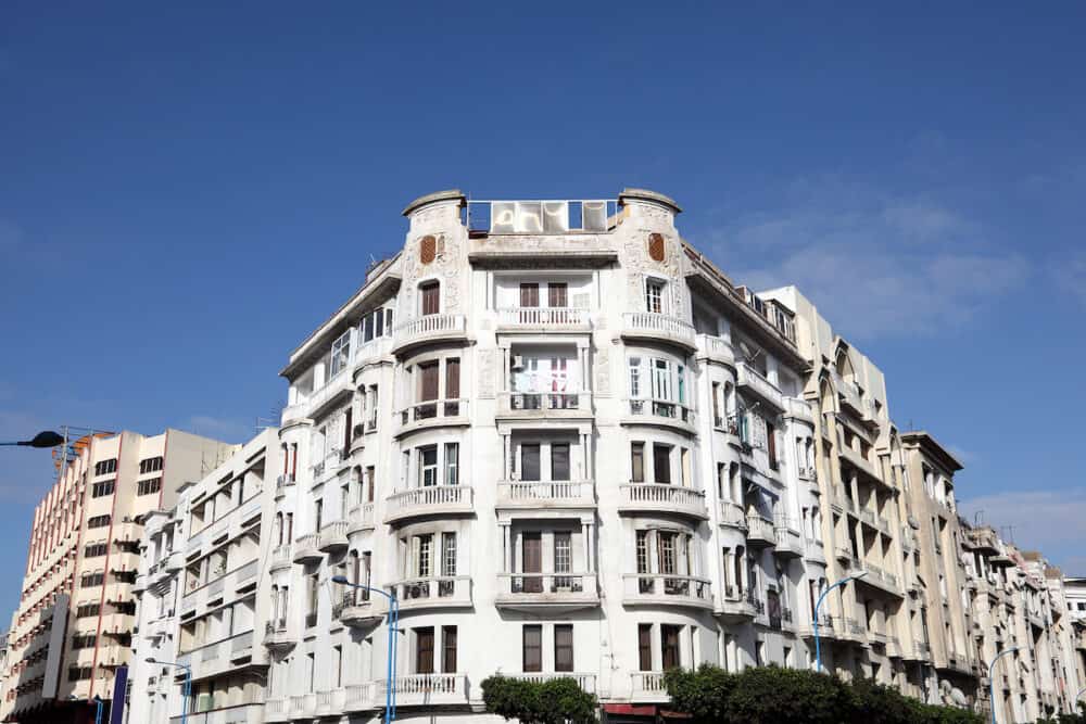 Art Deco architecture in the city of Casablanca Morocco