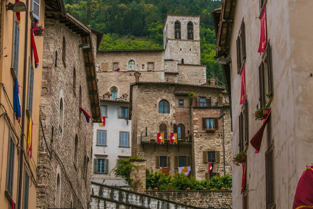 Medieval city of Gubbio dressed to feast