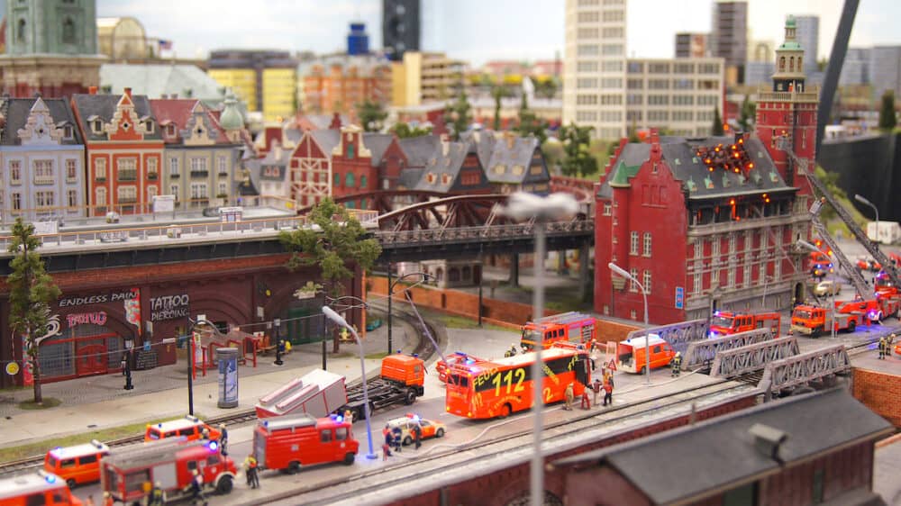 HAMBURG, GERMANY - Miniatur Wunderland is a model railway attraction and the largest of its kind in the world.