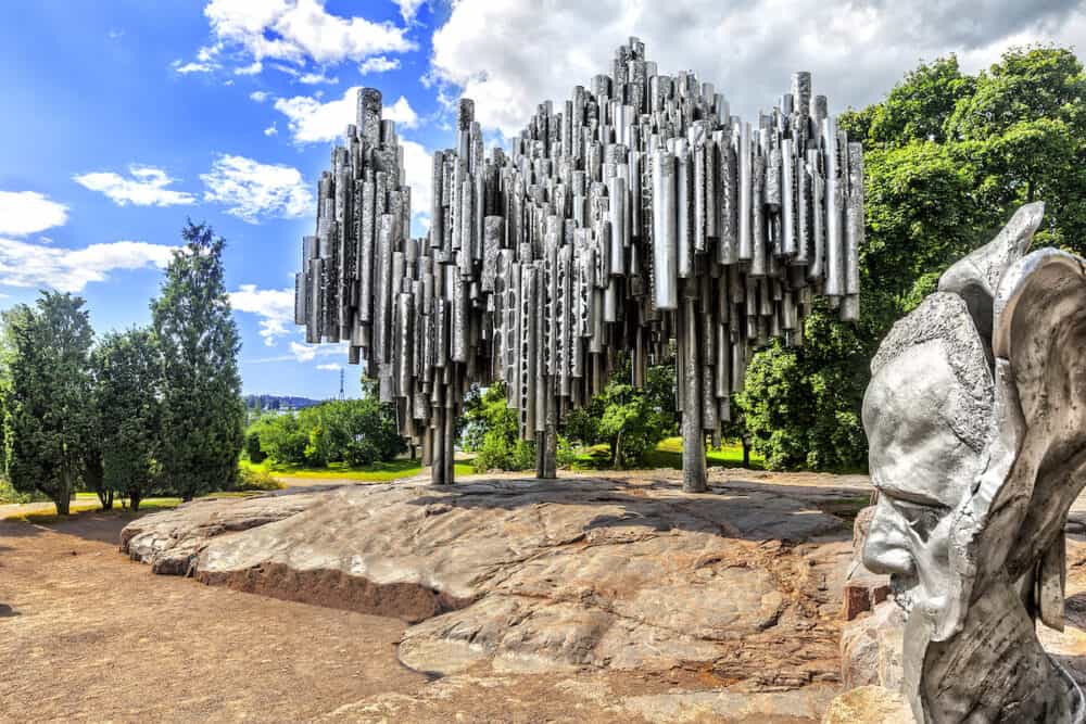 HELSINKI, FINLAND - Monument to Finnish composer Jan Sibelius in Helsinki. Finland.