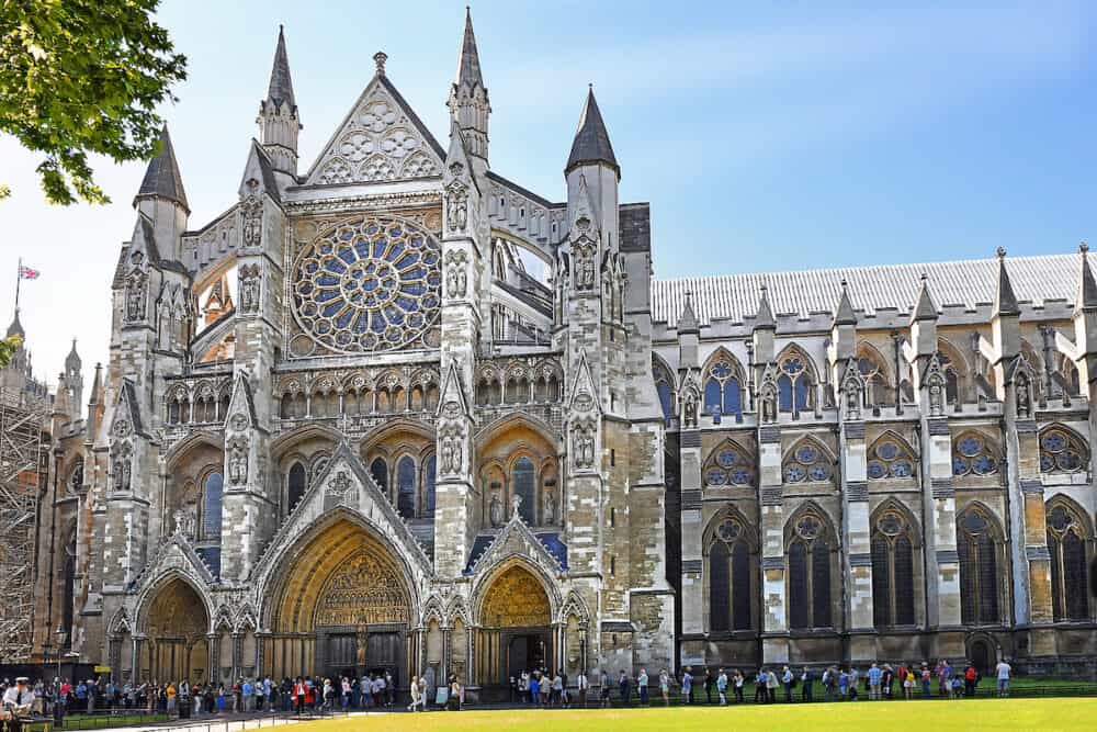 Westminster Abbey (The Collegiate Church of St Peter at Westminster) - Gothic church in City of Westminster, London. Westminster is traditional place of coronation and burial site for English monarchs