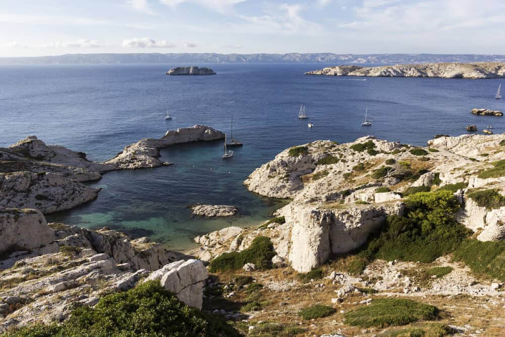 View on Frioul archipelago in France on a sunny day