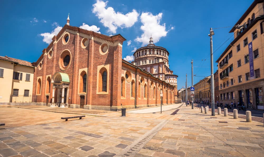 Church of Santa Maria delle Grazie in Milan, Italy. This church is famous for hosting Leonardo da Vinci masterpiece "The Last Supper"