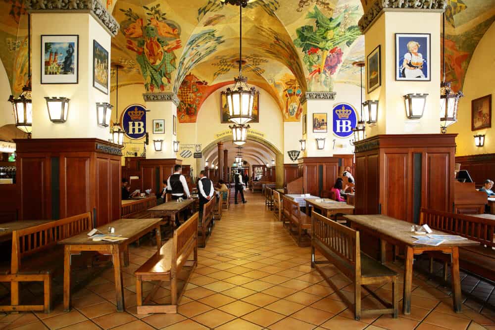 MUNICH, GERMANY - Interior of Hofbraeuhaus beer house in Munich