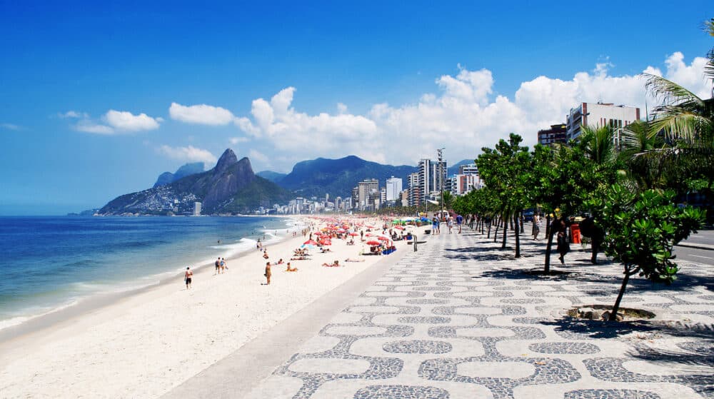 Ipanema beach  in Rio de Janeiro. Brazil