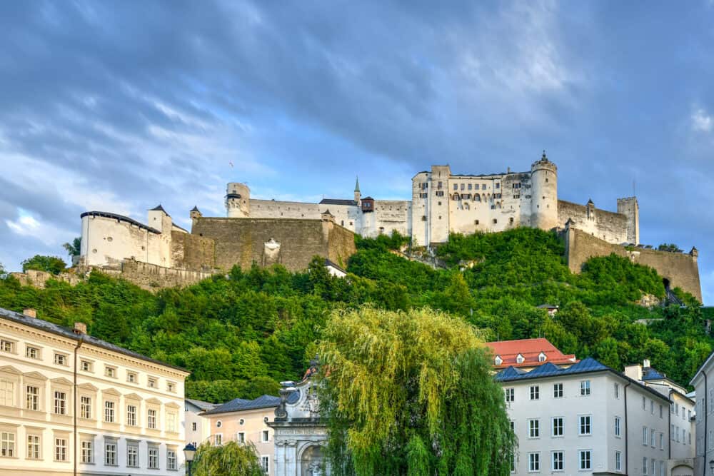 Scenic view of the Hohensalzburg fortress in the city of Salzburg, Austria.