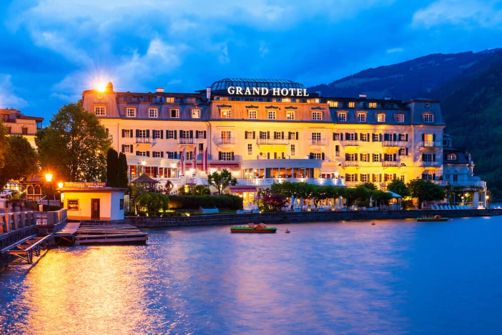 ZELL AM SEE, AUSTRIA -  The Grand Hotel Zell am See is situated in Zell am See old town and Zell Lake. It is the administrative capital in the state of Salzburg, Austria.