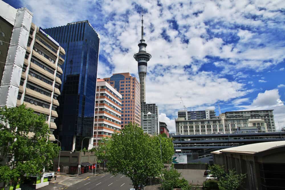 Auckland / New Zealand -  The Sky tower in Auckland city, New Zealand