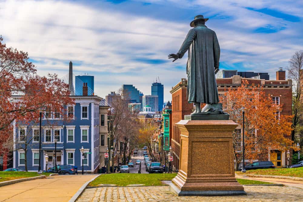Bunker Hill, Boston, Massachusetts, USA during autumn season.