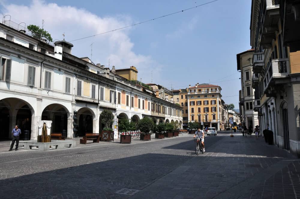 Giuseppe Zanardelli street in Brescia Lombardy Italy.