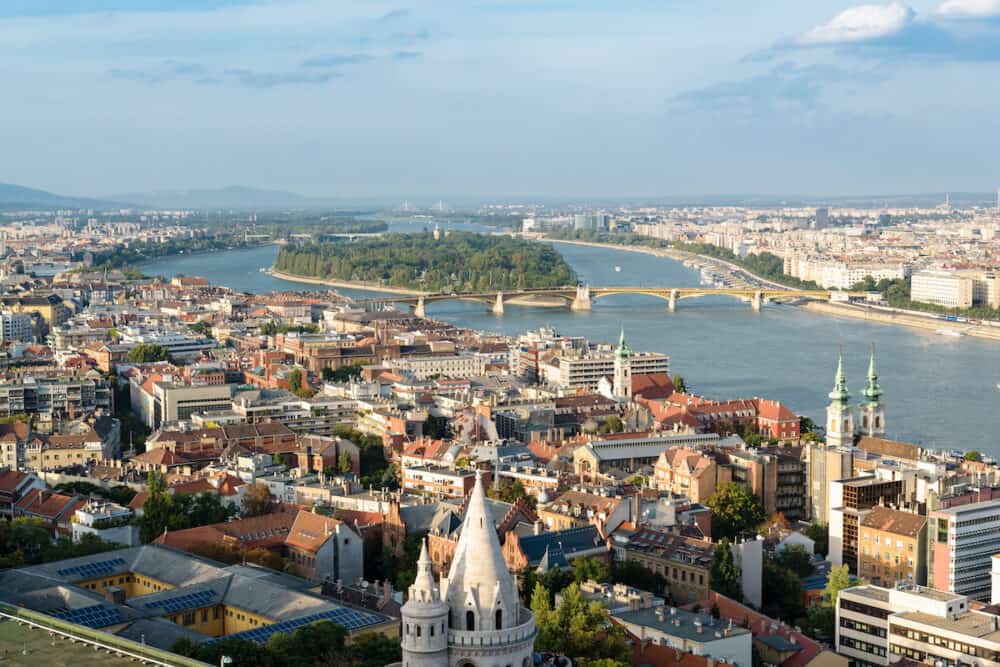 View over Margaret Island in Budapest, Hungary