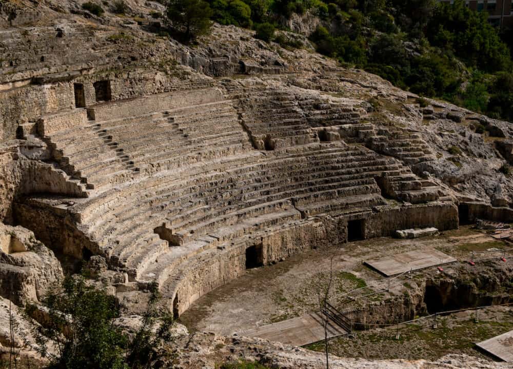 ancient roman amphitheater, historical ruins ancient arena