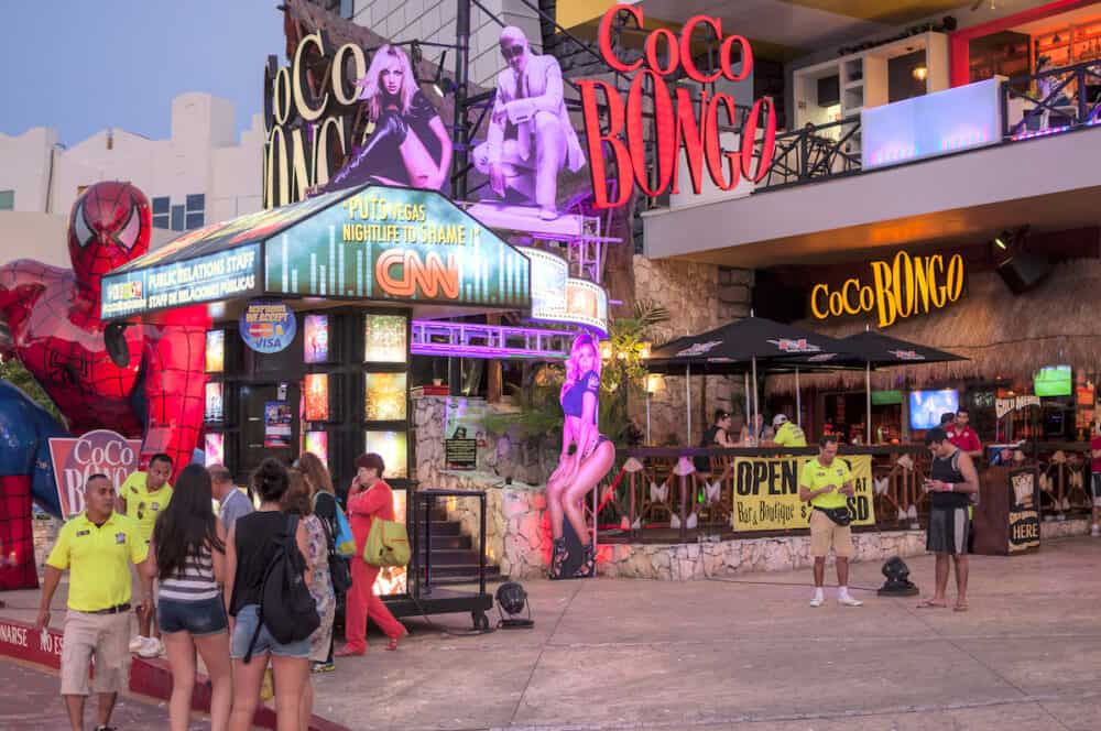 CANCUN MEXICO - Coco Bongo is a popular nightclub in Cancun with great entertainment and effective visual promotions