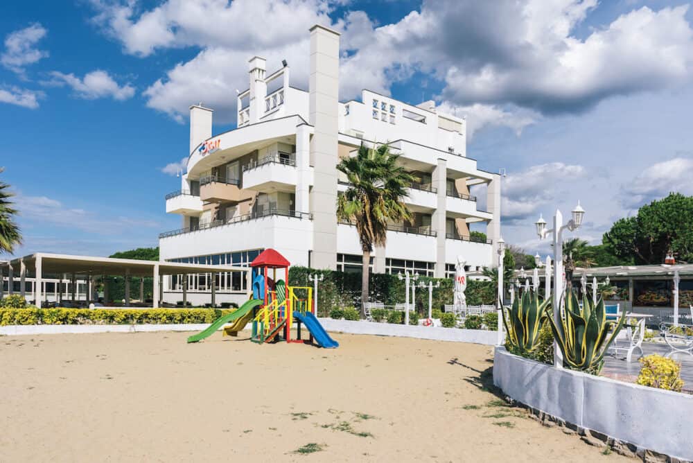 ALBANIA GOLEM- Children's playground near the hotel complex located on the Adriatic coast