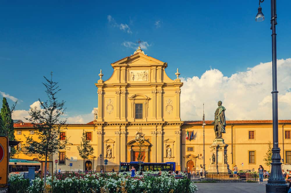 Florence, Italy, : San Marco religious complex in Florence historical centre with Basilica di San Marco St Mark english church, convent and Museo Nazionale
