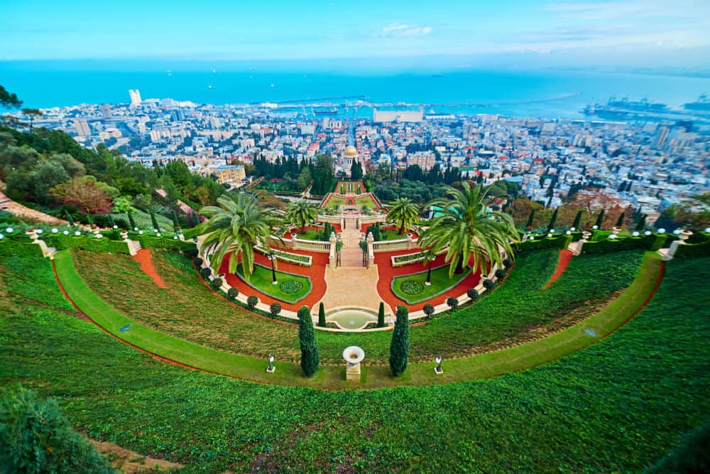 Baha'i Gardens, also the Terraces of the Baha'i Faith, the Hanging Gardens of Haifa. Haifa, Israel 