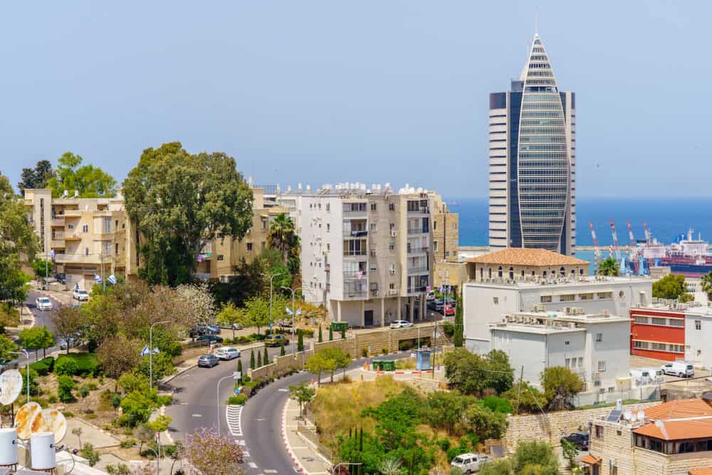 Haifa, Israel - View towards the downtown and the harbor, from Hadar HaCarmel Neighborhood, in Haifa, Israel