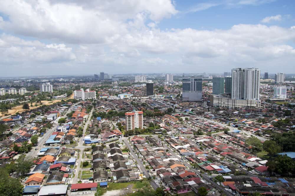 Johor Bahru, Malaysia- - Aerial view of Johor Bahru City. Johor Bahru is capital of the Malaysian state of Johor