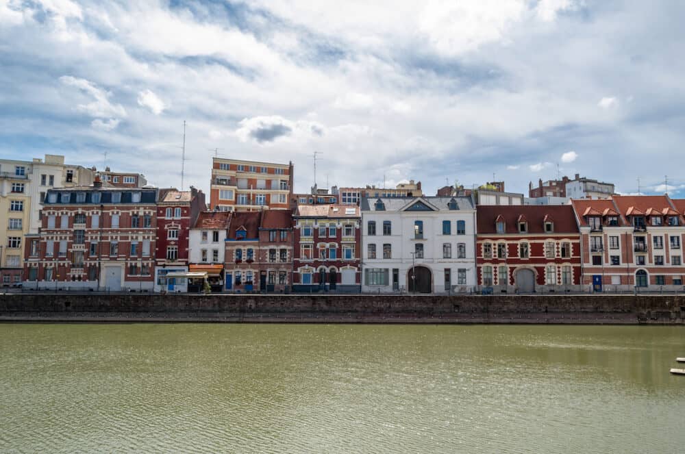 Buildings on the riverside in Lille, northern France