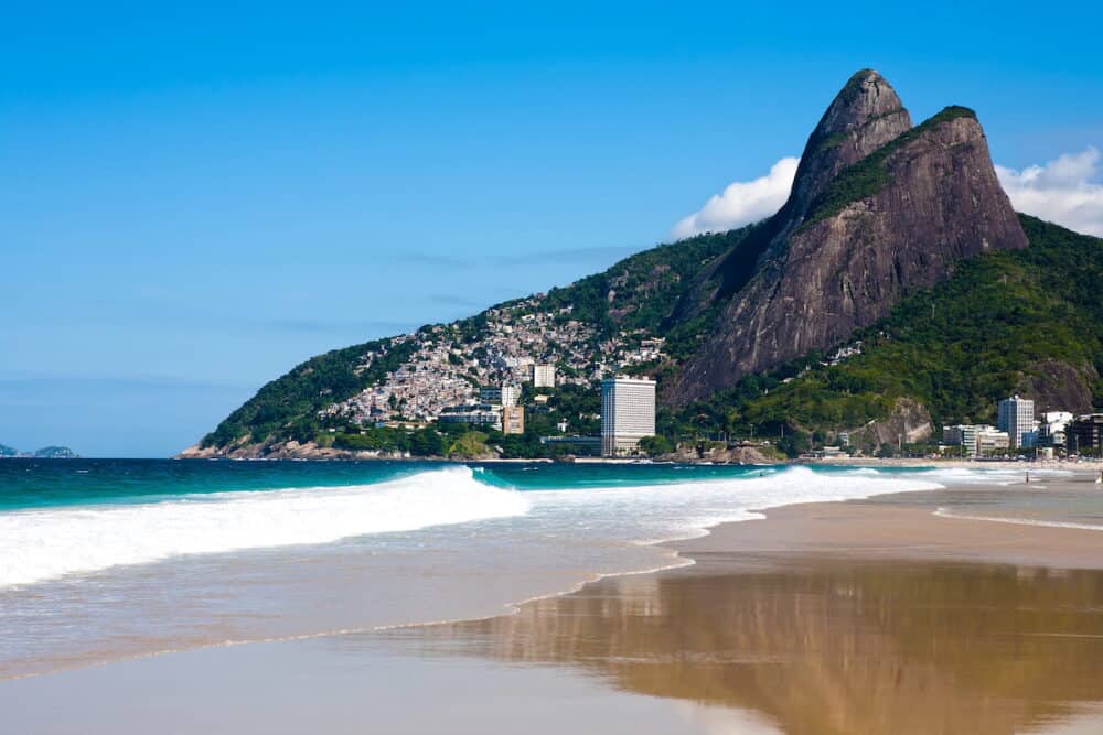 view of leblon beach in rio de janeiro brazil