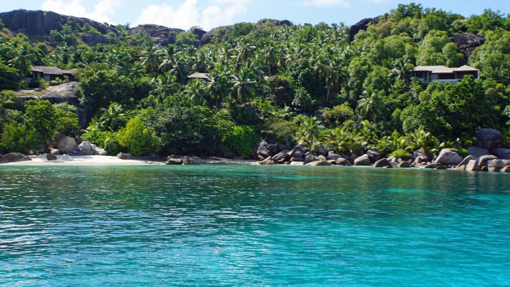 granite rocks on coast of seychelles islands