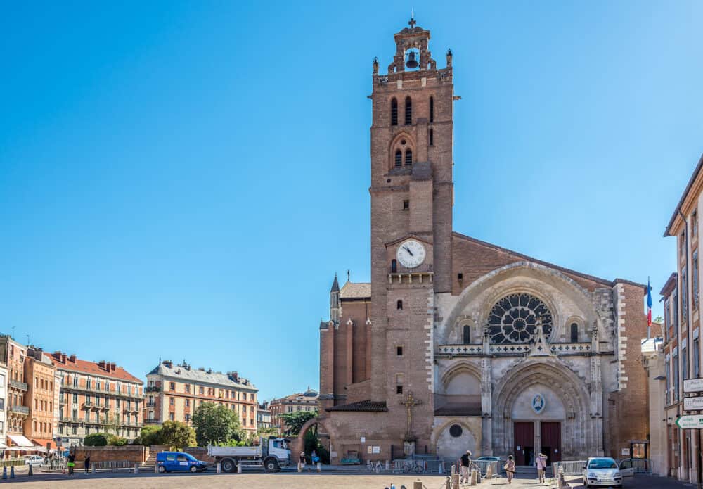 TOULOUSE,FRANCE - Cathedral of Saint Etienne in Toulouse. Toulouse is the capital city of the southwestern French department of Haute-Garonne as well as of the Occitanie region.
