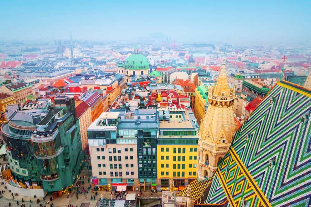 Aerial cityscape  of Vienna