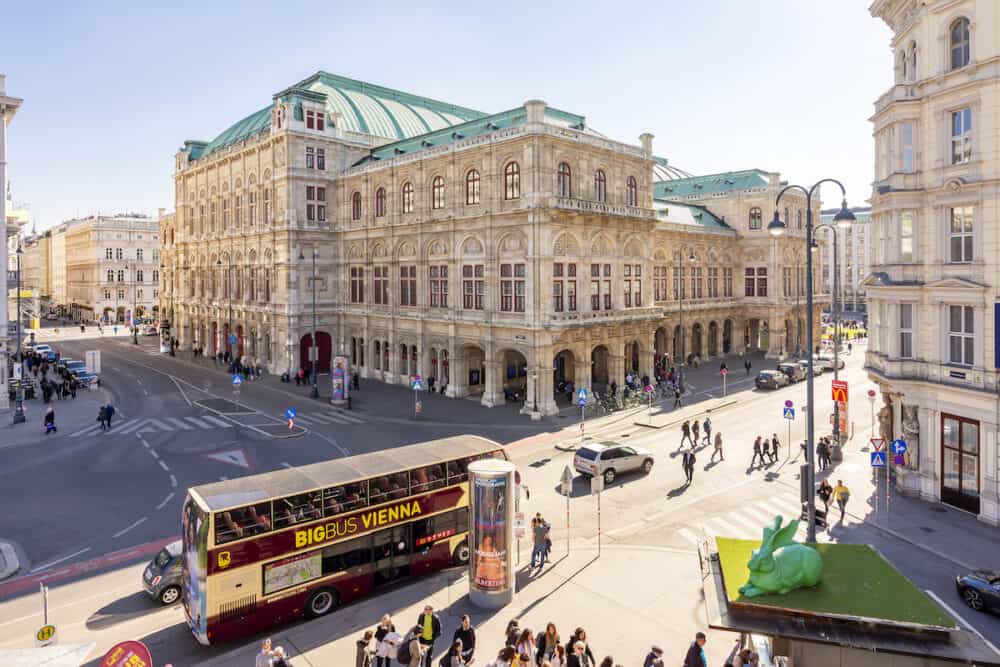 Vienna, Austria -  State Opera house and Albertinaplatz square in Vienna
