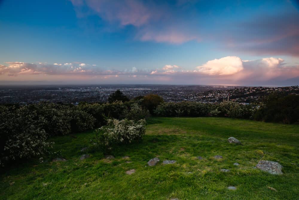 Cashmere Hill Lookout at Sunset in Christchurch