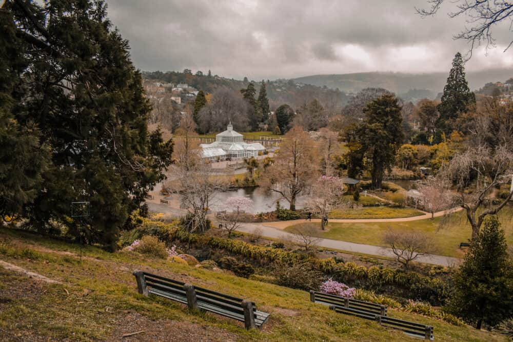 View over Dunedin Botanic Garden, South Island, New Zealand