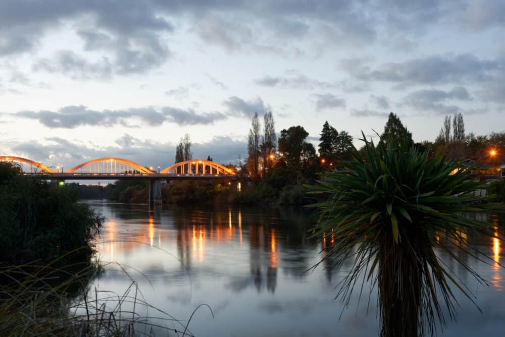 Waikato river near Fairfield Bridge, Hamilton, New Zealand