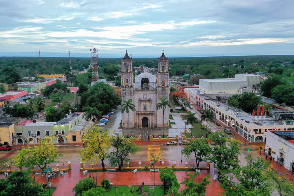 Merida, Mexico - Cathedral of San Gervasio, a historic Church in Valladolid in the Yucatan peninsula of Mexico.