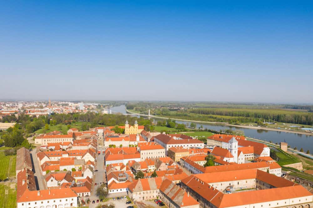 Aerial view of Tvrdja old town in Osijek, Croatia