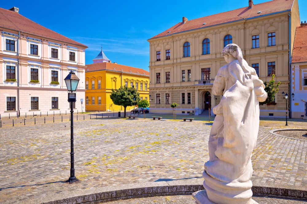 Holy trinity square in Tvrdja historic town of Osijek, Slavonija region of Croatia