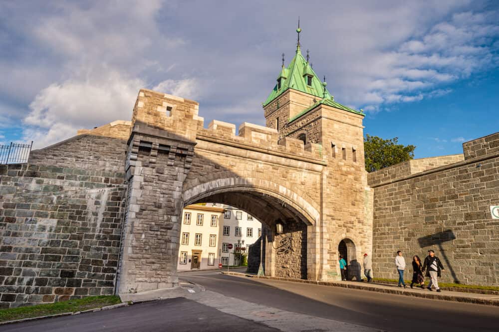 Quebec City, Canada - Porte Kent (Kent gate) is part of the Ramparts of Quebec City.