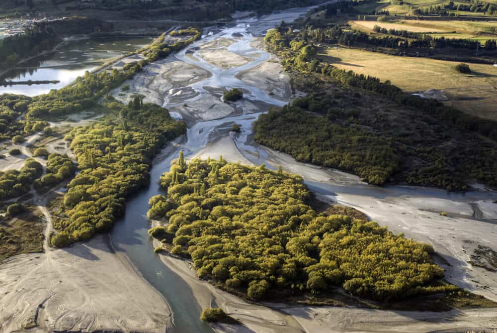 The Shotover river mouth, Queenstown, New Zealand