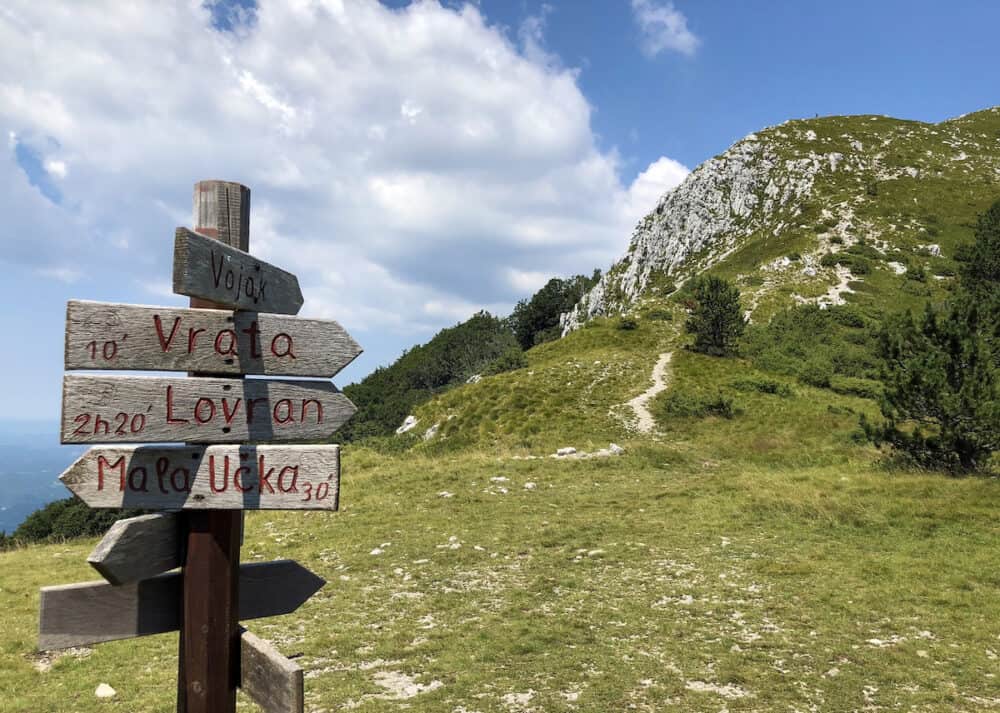 Hiking trails, forest paths and bicycle roads in the Ucka Nature Park, Croatia
