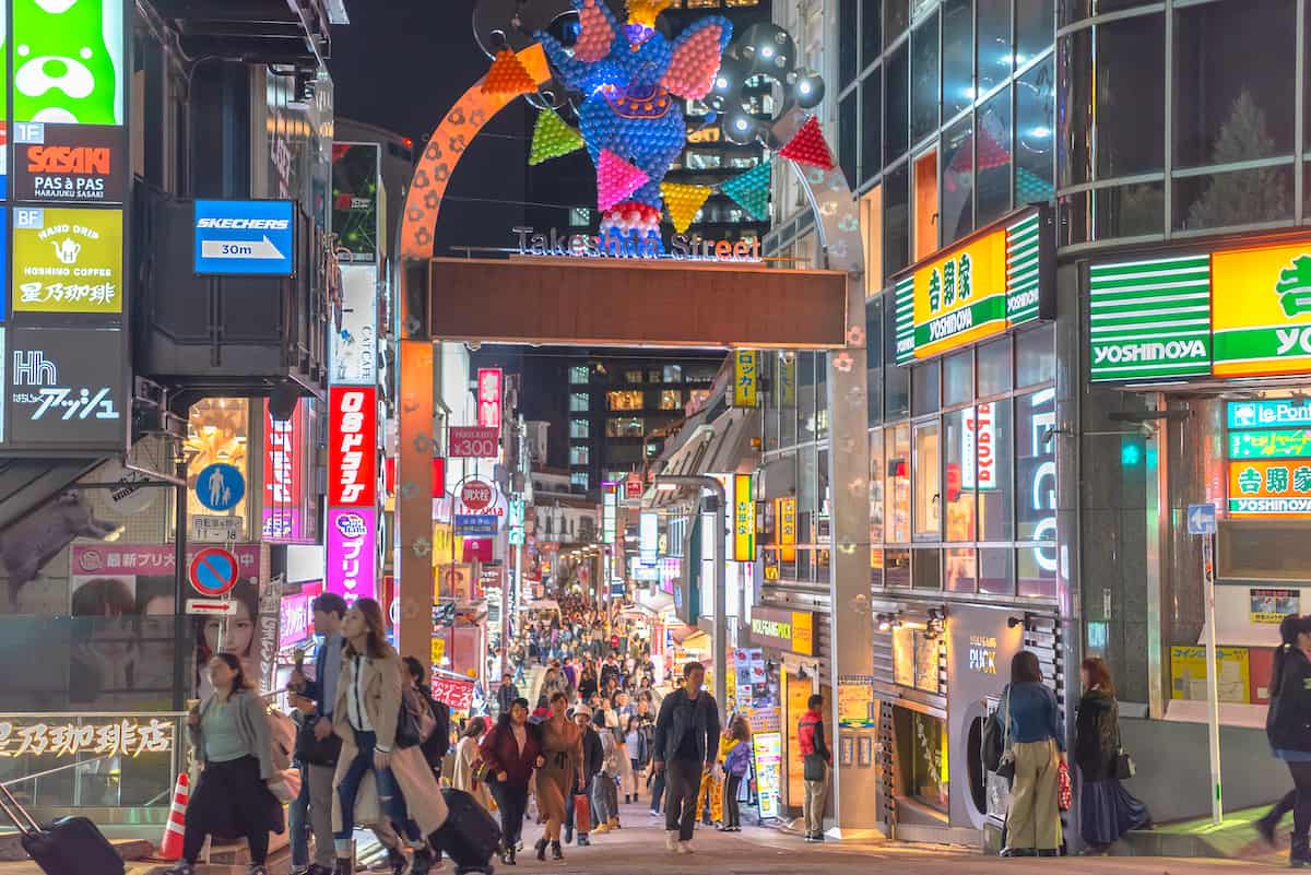 Harajuku, Tokyo, Japan - The Harajuku. People, mostly youngsters, walk through Takeshita Street, a famous shopping street lined with fashion boutiques, cafes and restaurants in Harajuku in Tokyo, Japan.