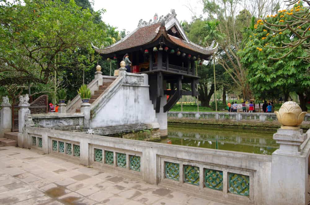 One Pillar Pagoda is one of the most famous places in Hanoi Vietnam