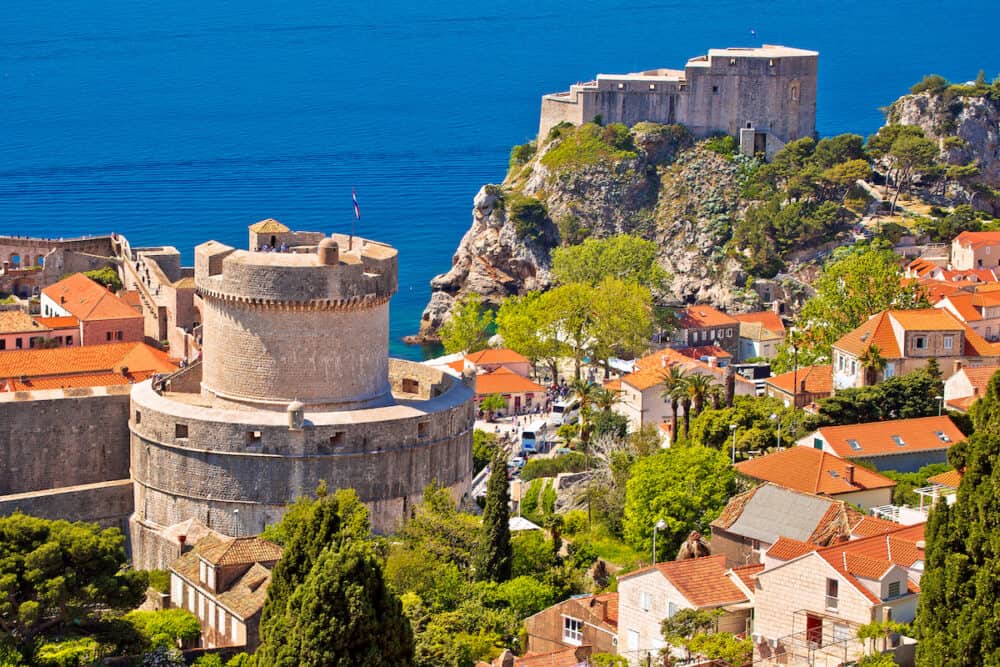 Dubrovnik walls and Minceta tower view, UNESCO world heritage site in Croatia