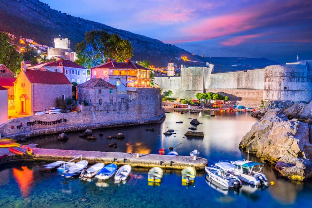 Dubrovnik, Croatia. Spectacular picturesque view old town Ragusa, Dalmatia and Adriatic Sea