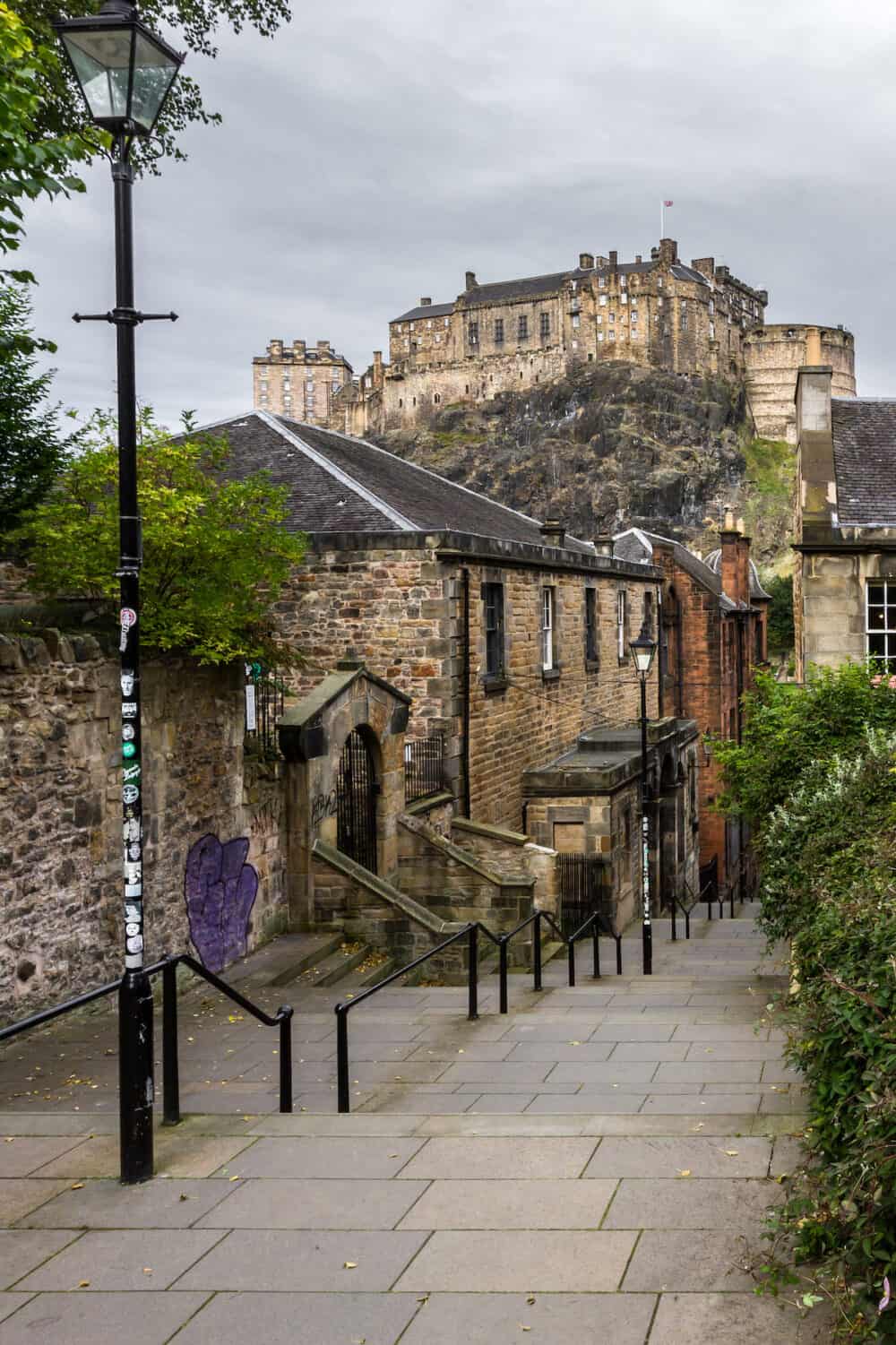 Edinburgh Scotland  - Edinburgh Castle from one of the most popular viewpoints in the city