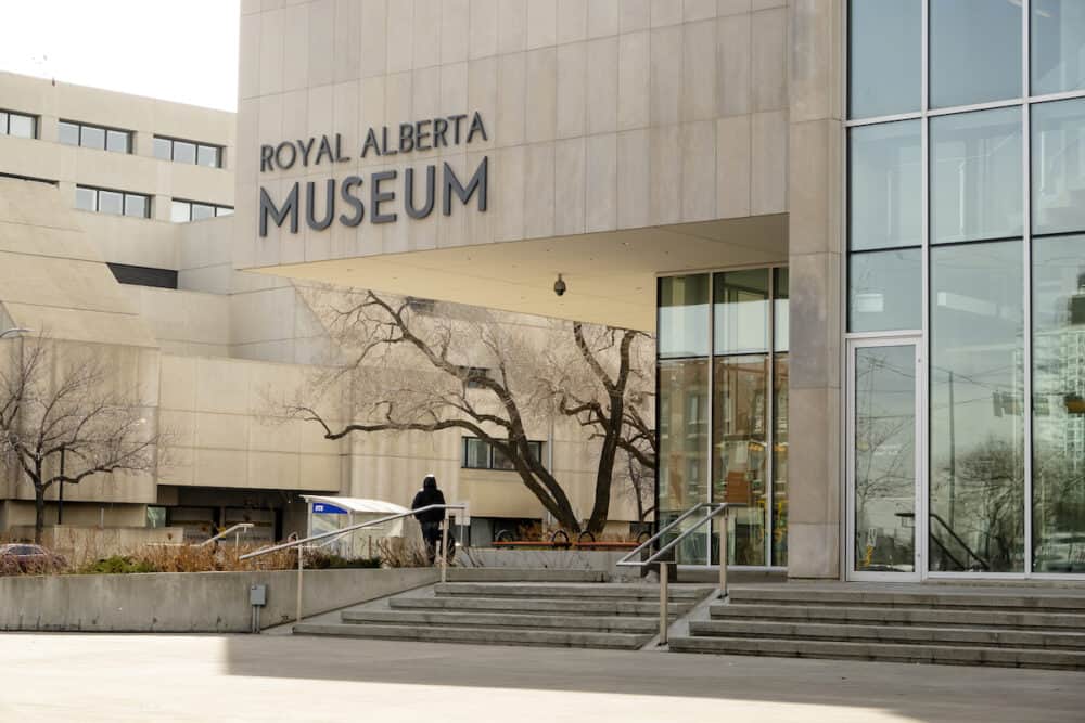 Main entrance to The Royal Alberta Museum or RAM A museum of human and natural history in Edmonton, Alberta, Canada. The museum is located in Downtown Edmonton, north