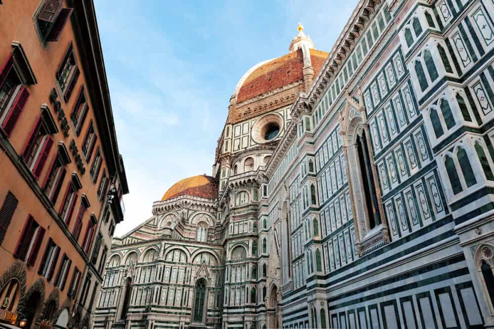 Florence Cathedral of Saint Mary of the Flower (Santa Maria del Fiore), a beautiful gothic style roman catholic church located in the old town of Florence, Italy