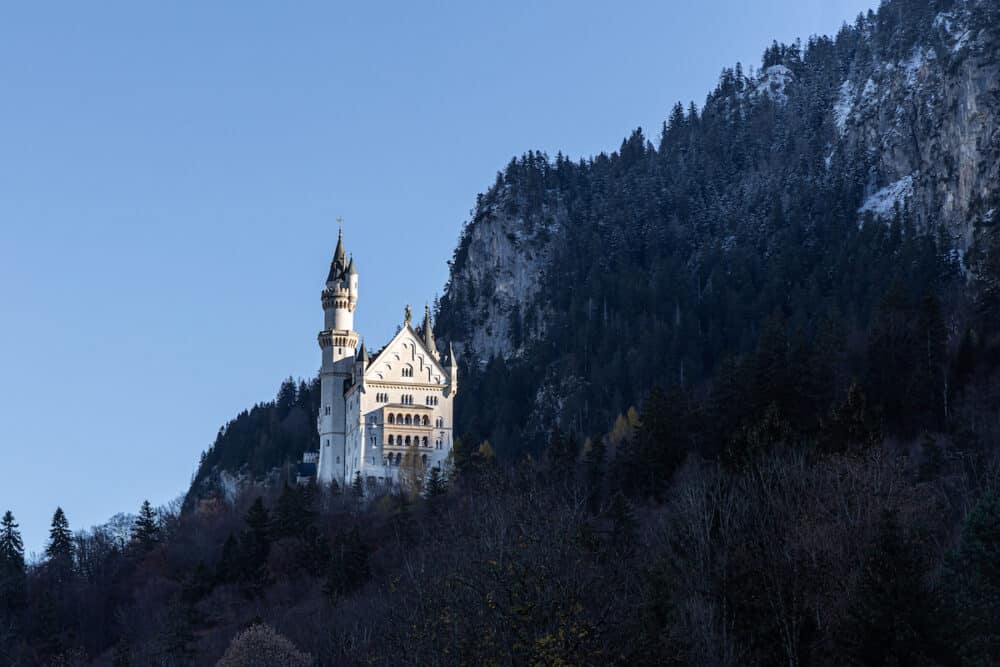 The beautiful Neuschwanstein castle in autumn day