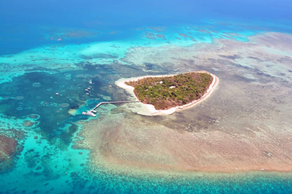 Green Island Great Barrier Reef, Cairns Australia seen from above